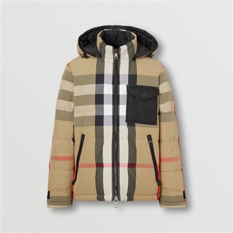 men's burberry puffer jacket|reversible check nylon puffer jacket.